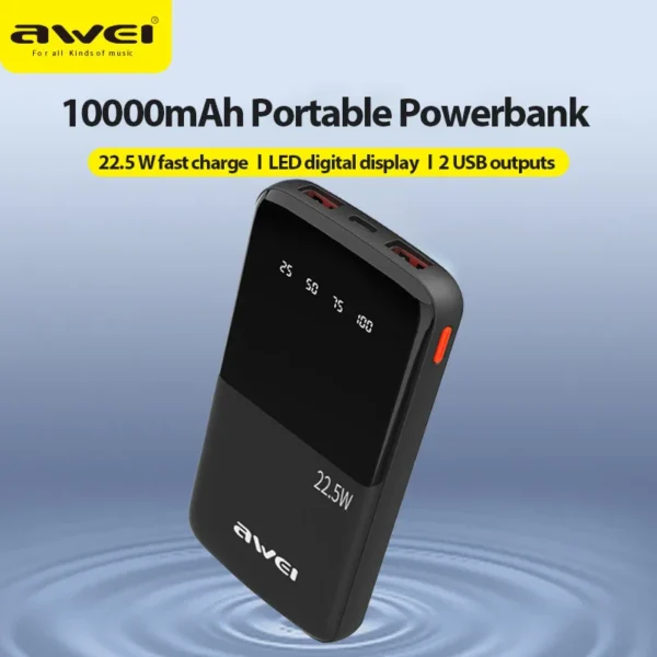 Awei P10K 22.5w Power Bank - 10000mAh
